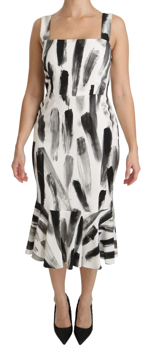  - Chic Monochrome Sheath Midi Dress