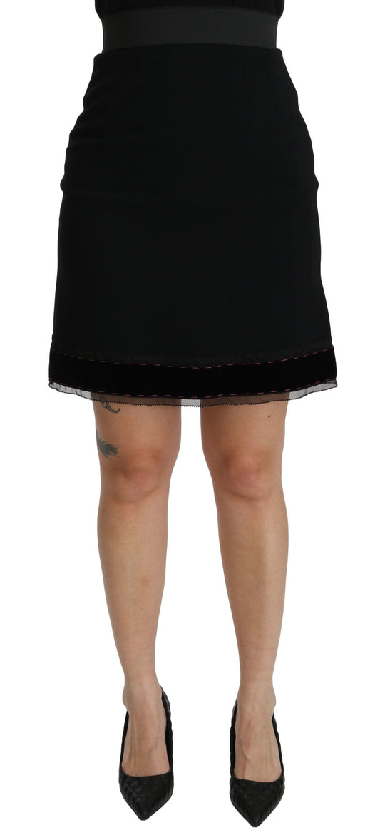  - Elegant High-Waist Black Skirt