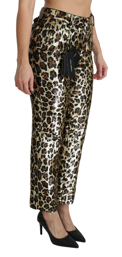  - Chic High Waist Leopard Sequin Pants