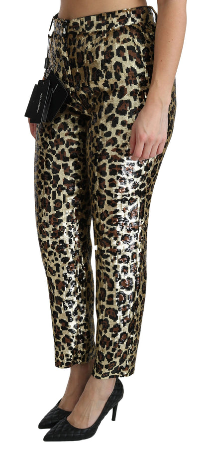  - Chic High Waist Leopard Sequin Pants