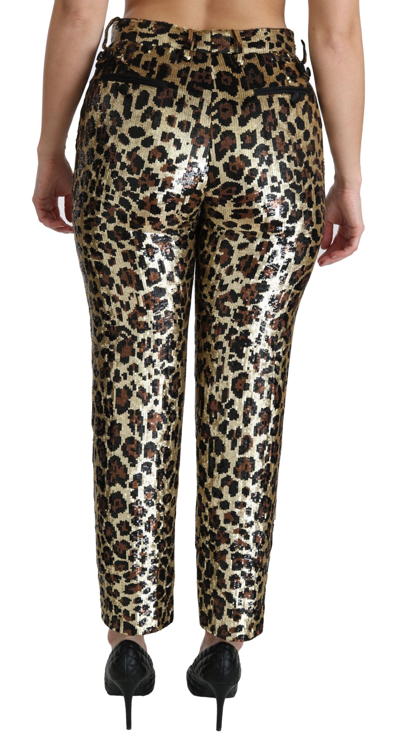  - Chic High Waist Leopard Sequin Pants