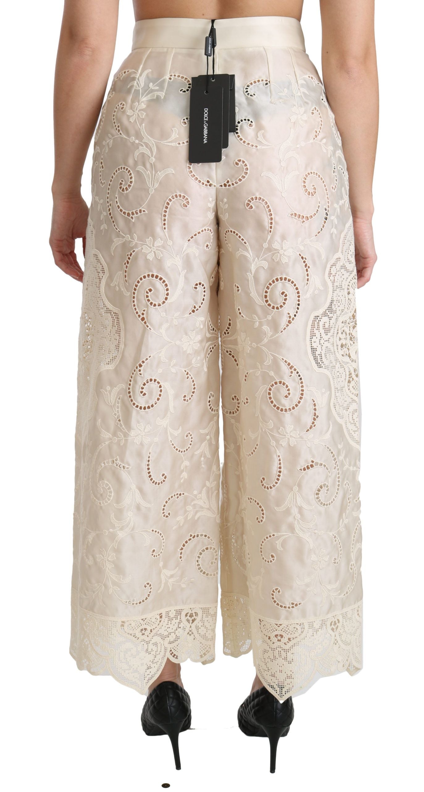  - Elegant High Waist Palazzo Cropped Pants