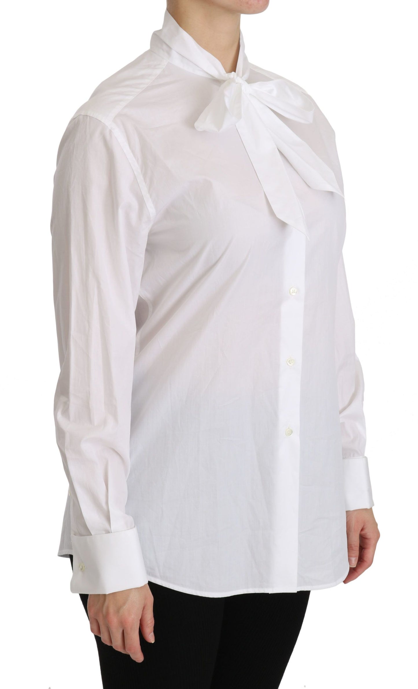  - Elegant White Turtle Neck Polo Top