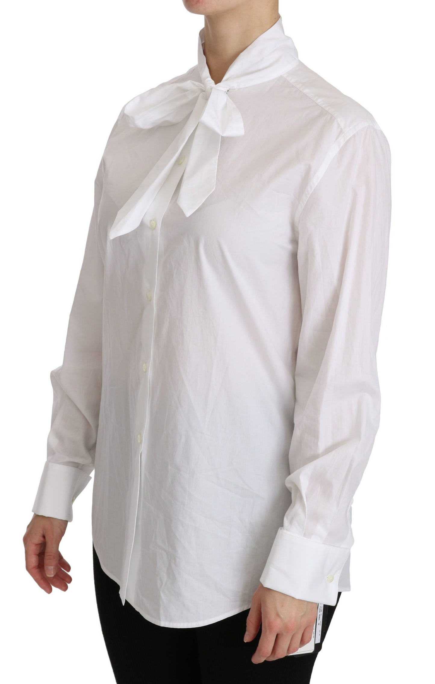  - Elegant White Turtle Neck Polo Top