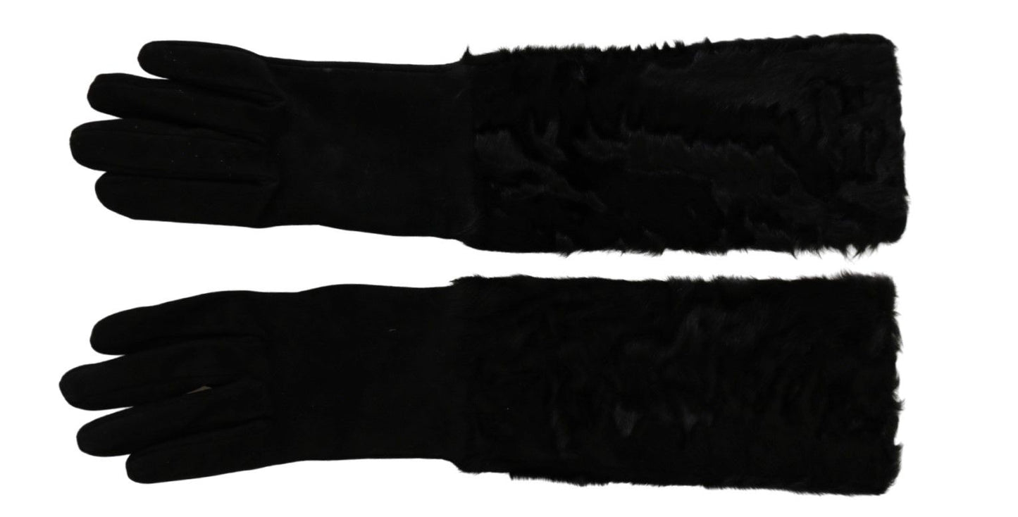  - Elegant Elbow Length Suede Gloves