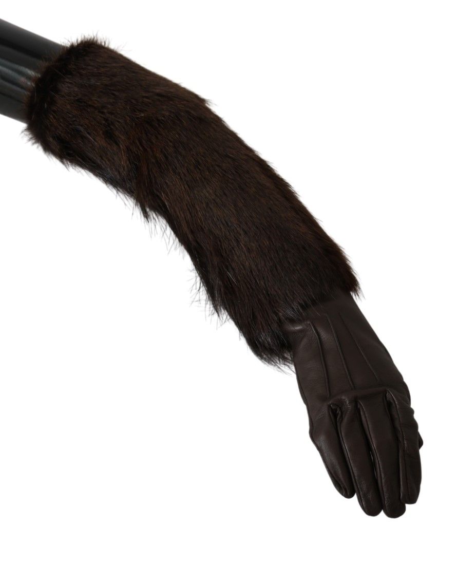  - Elegant Elbow Length Leather Gloves