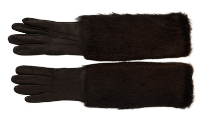  - Elegant Elbow Length Leather Gloves