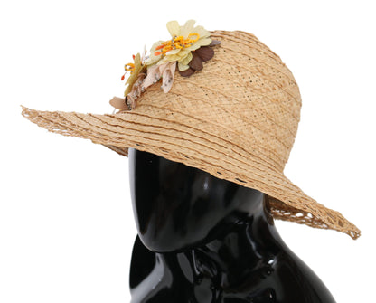  - Elegant Beige Floral Bucket Hat