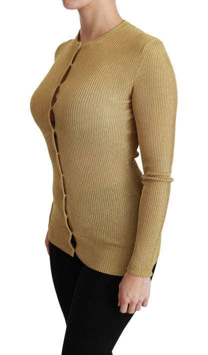  - Elegant Long Sleeve Gold Cardigan