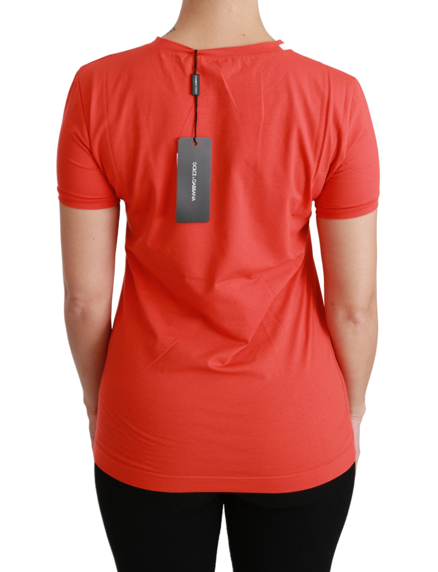  - Elegant Red Crewneck Short Sleeve Tee