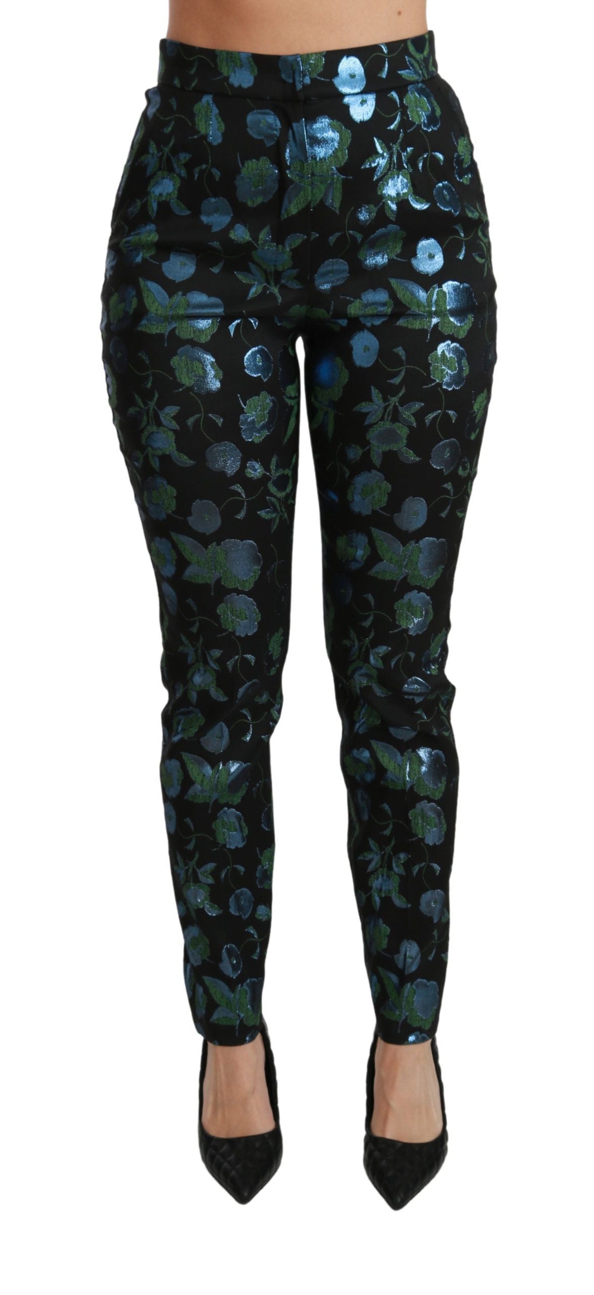  - Floral High Waist Skinny Trousers