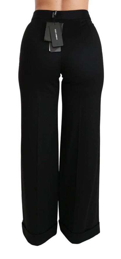  - Elegant High Waist Flared Cashmere Pants