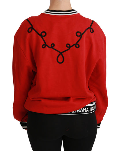  - Radiant Red Sequined Crew Neck Sweater