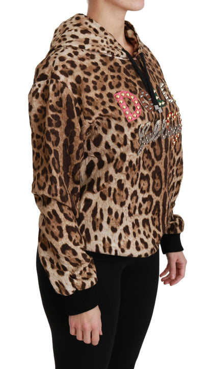  - Elegant Leopard Print Hooded Sweater