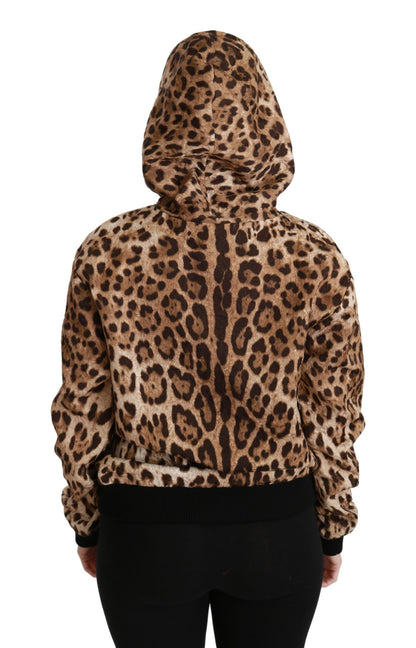  - Elegant Leopard Print Hooded Sweater