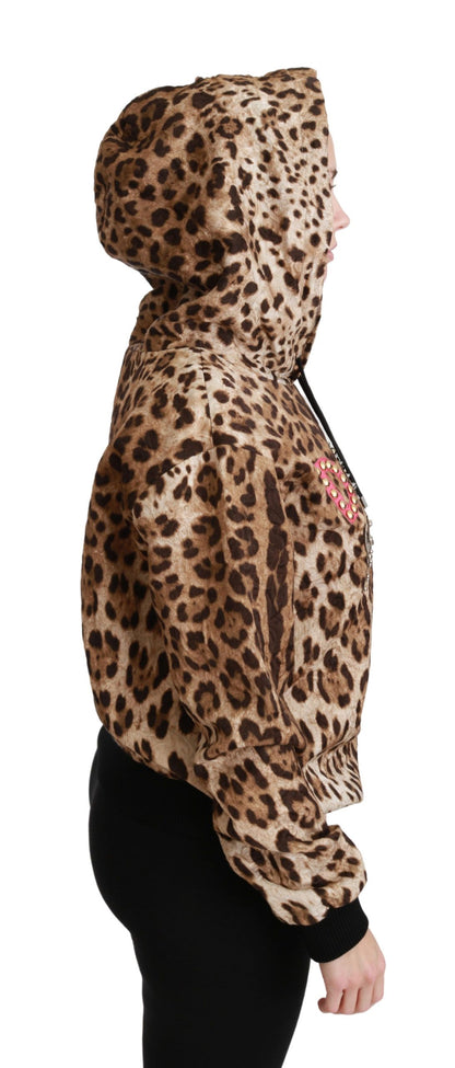  - Elegant Leopard Print Hooded Sweater