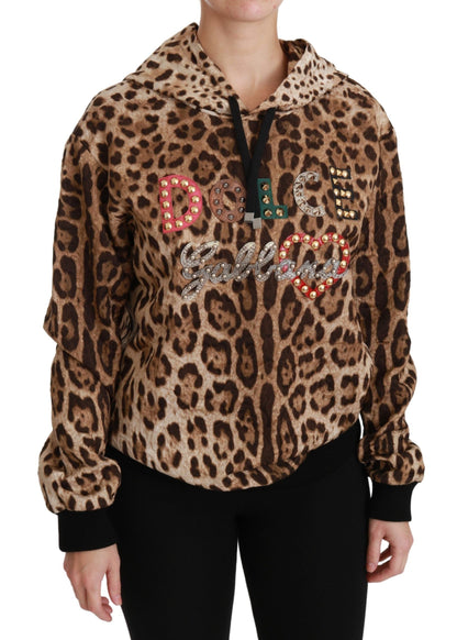  - Elegant Leopard Print Hooded Sweater