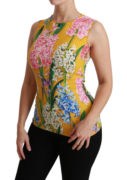  - Sunshine Floral Crewneck Sleeveless Blouse