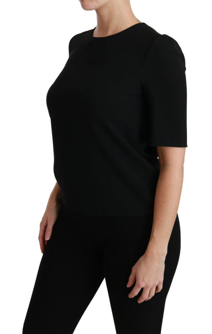  - Elegant Black Stretch Blouse Top