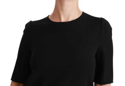  - Elegant Black Stretch Blouse Top