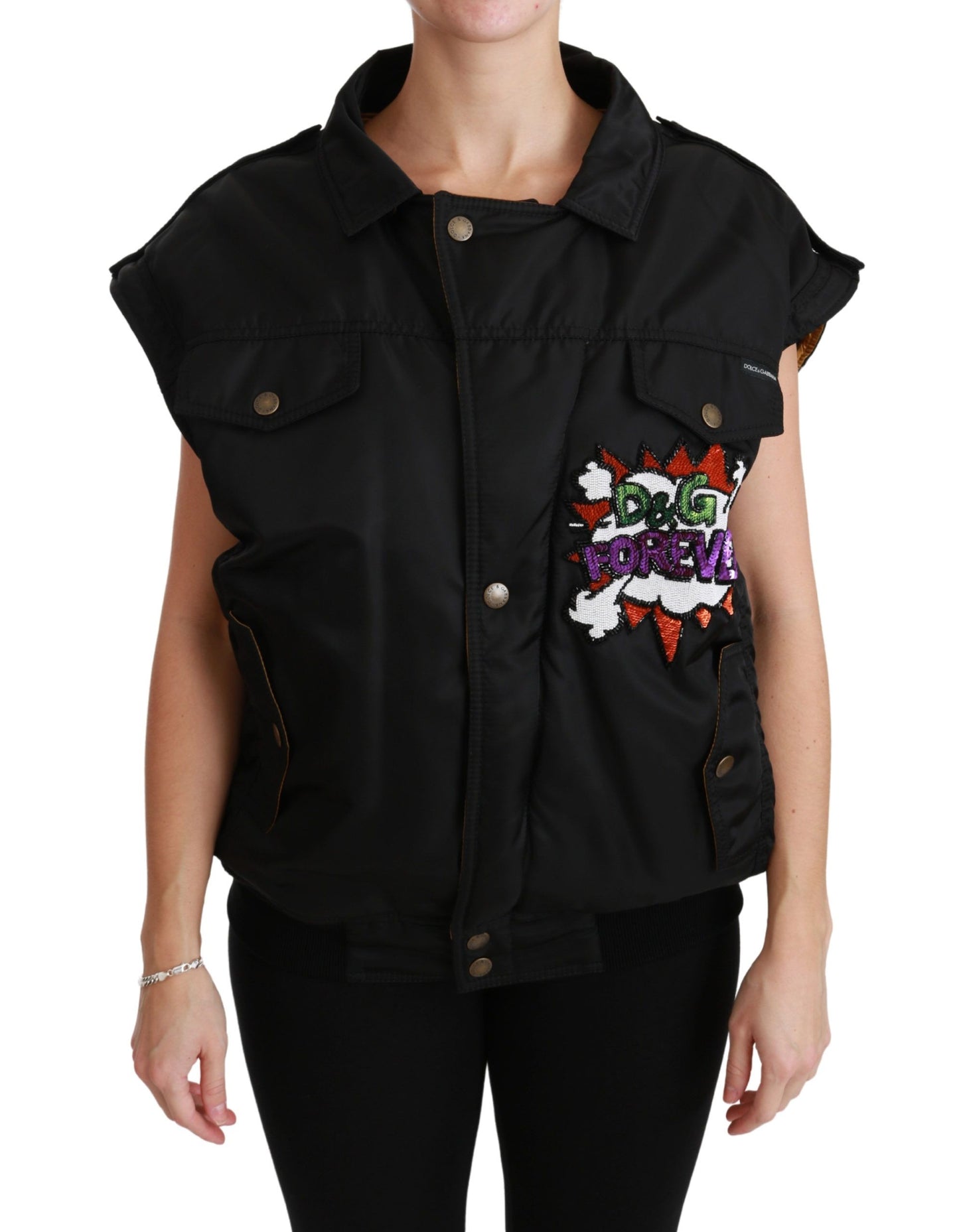 Elegant Black Bomber Jacket with Detachable Features - The Luxe Alliance