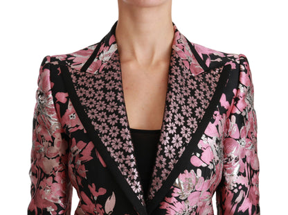  - Elegant Floral Jacquard Blazer