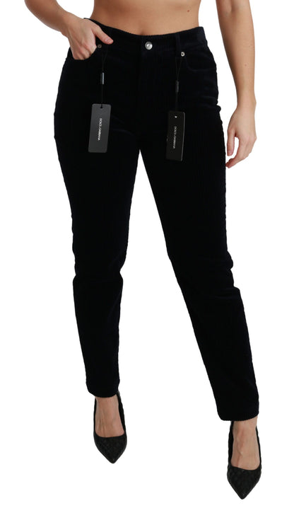  - Chic Mid Waist Skinny Corduroy Jeans