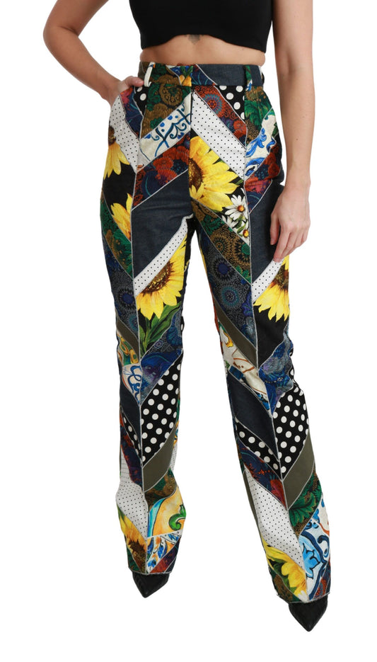  - Elegant High Waist Multicolor Straight Pants