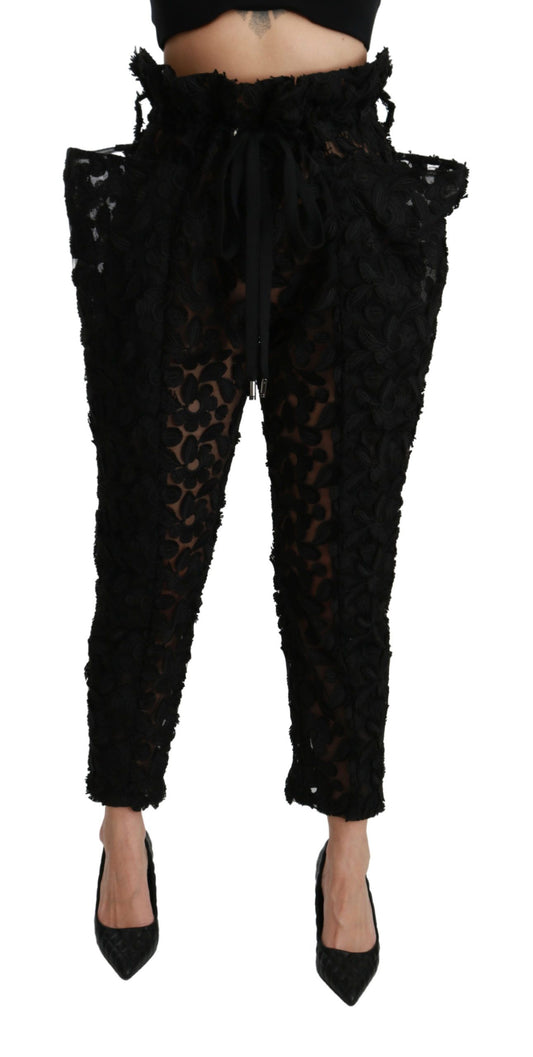  - Chic Tapered High Waist Lace Pants
