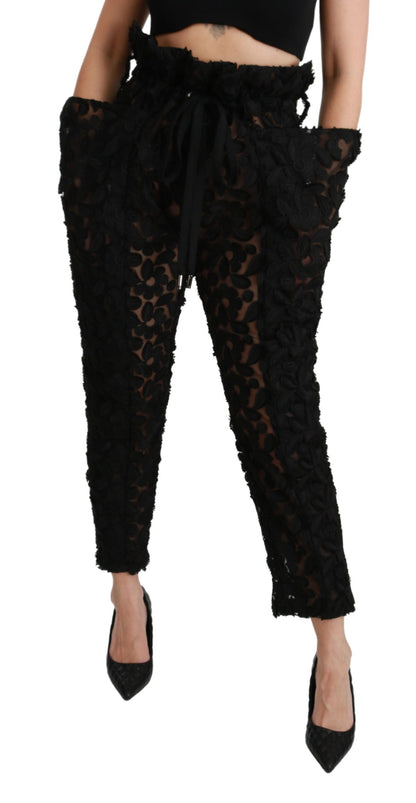  - Chic Tapered High Waist Lace Pants