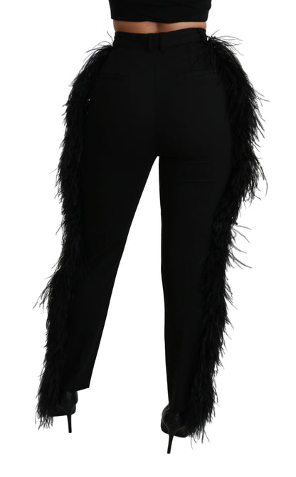  - Elegant High Waist Wool Blend Pants