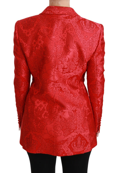  - Red Floral Angel Pattern Blazer