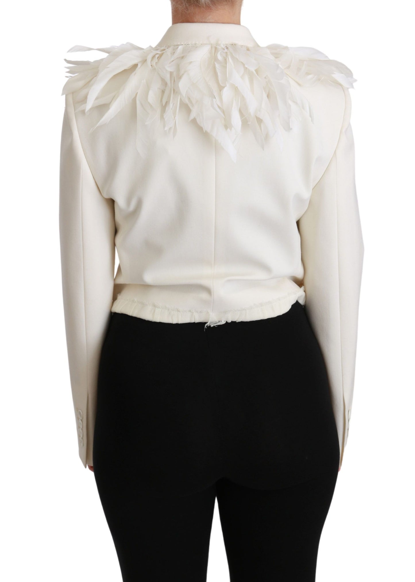  - Elegant White Double Breasted Blazer Jacket