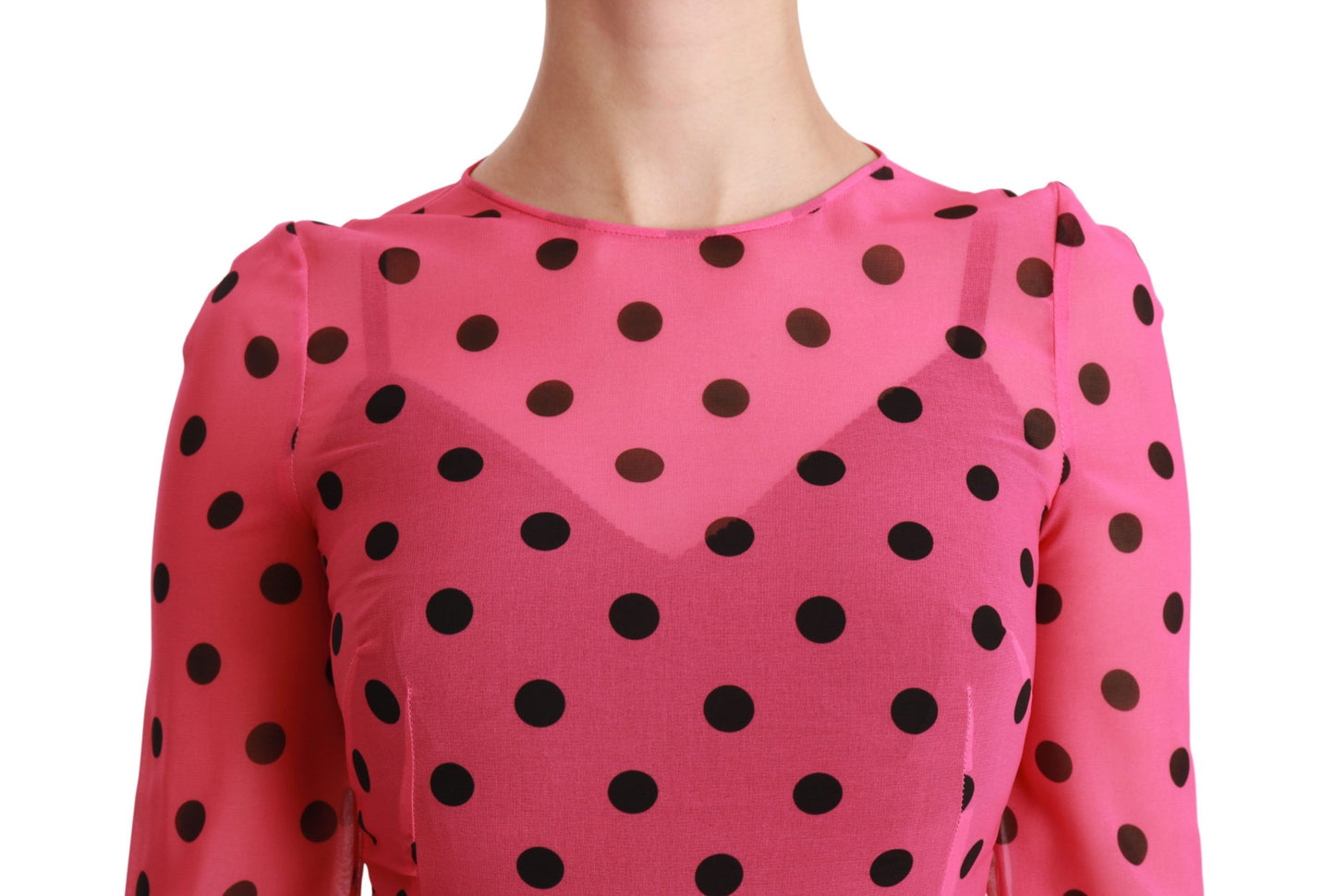  - Elegant Polka Dot A-Line Knee Length Dress