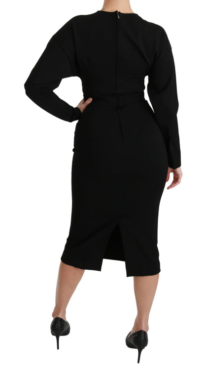  - Elegant Black Bodycon Sheath Midi Dress