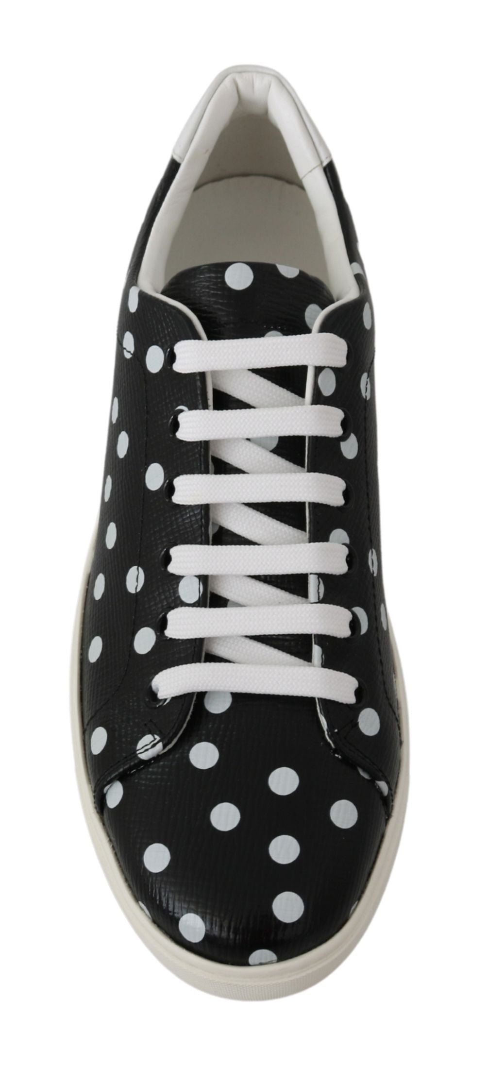  - Black Polka Dotted Leather Sneakers