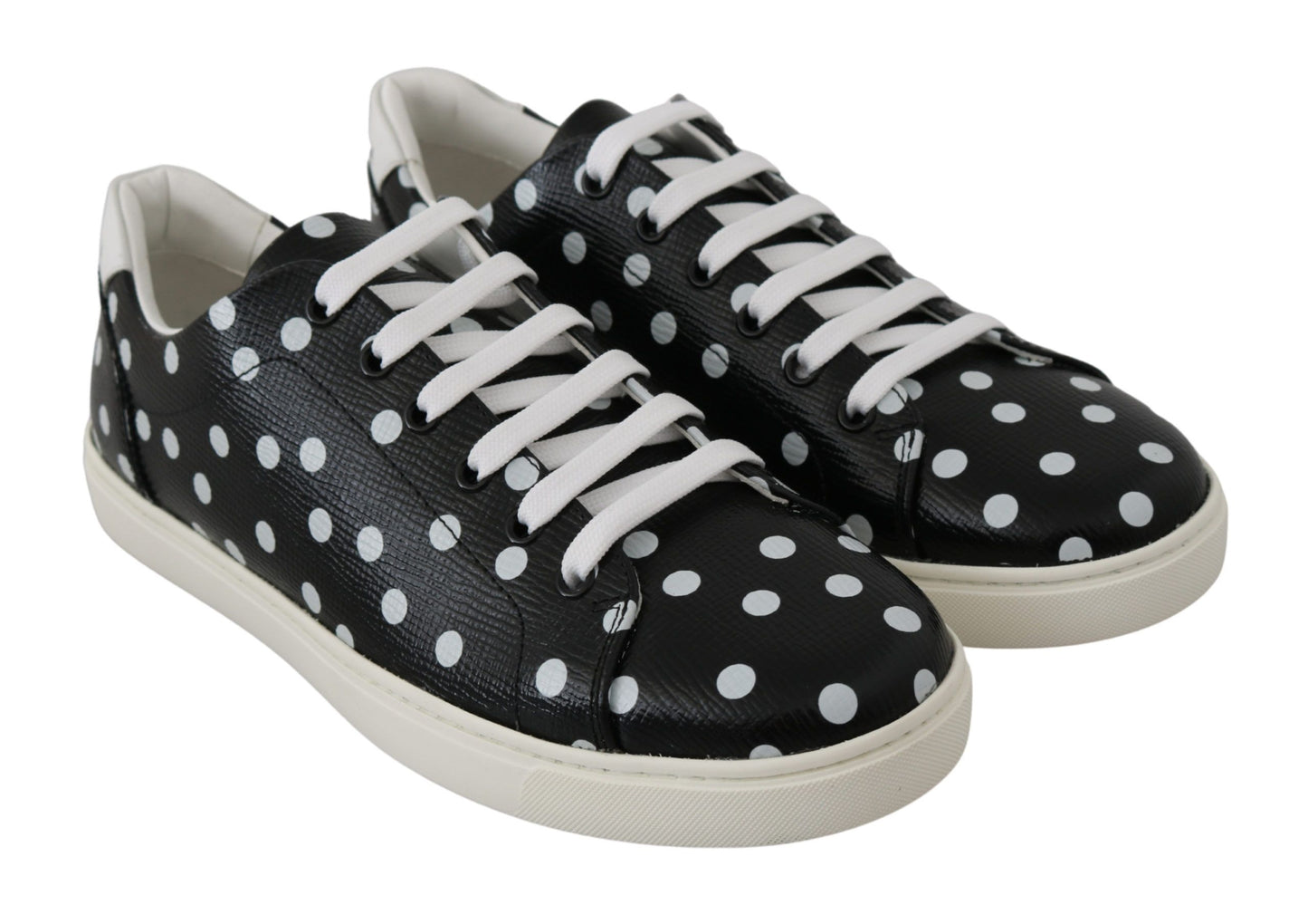  - Black Polka Dotted Leather Sneakers