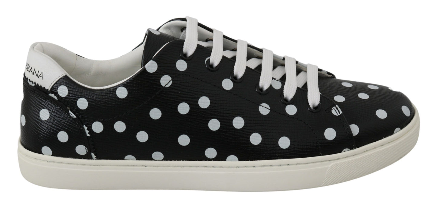  - Black Polka Dotted Leather Sneakers