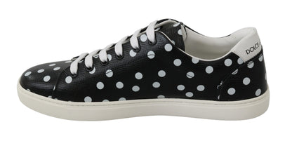  - Black Polka Dotted Leather Sneakers