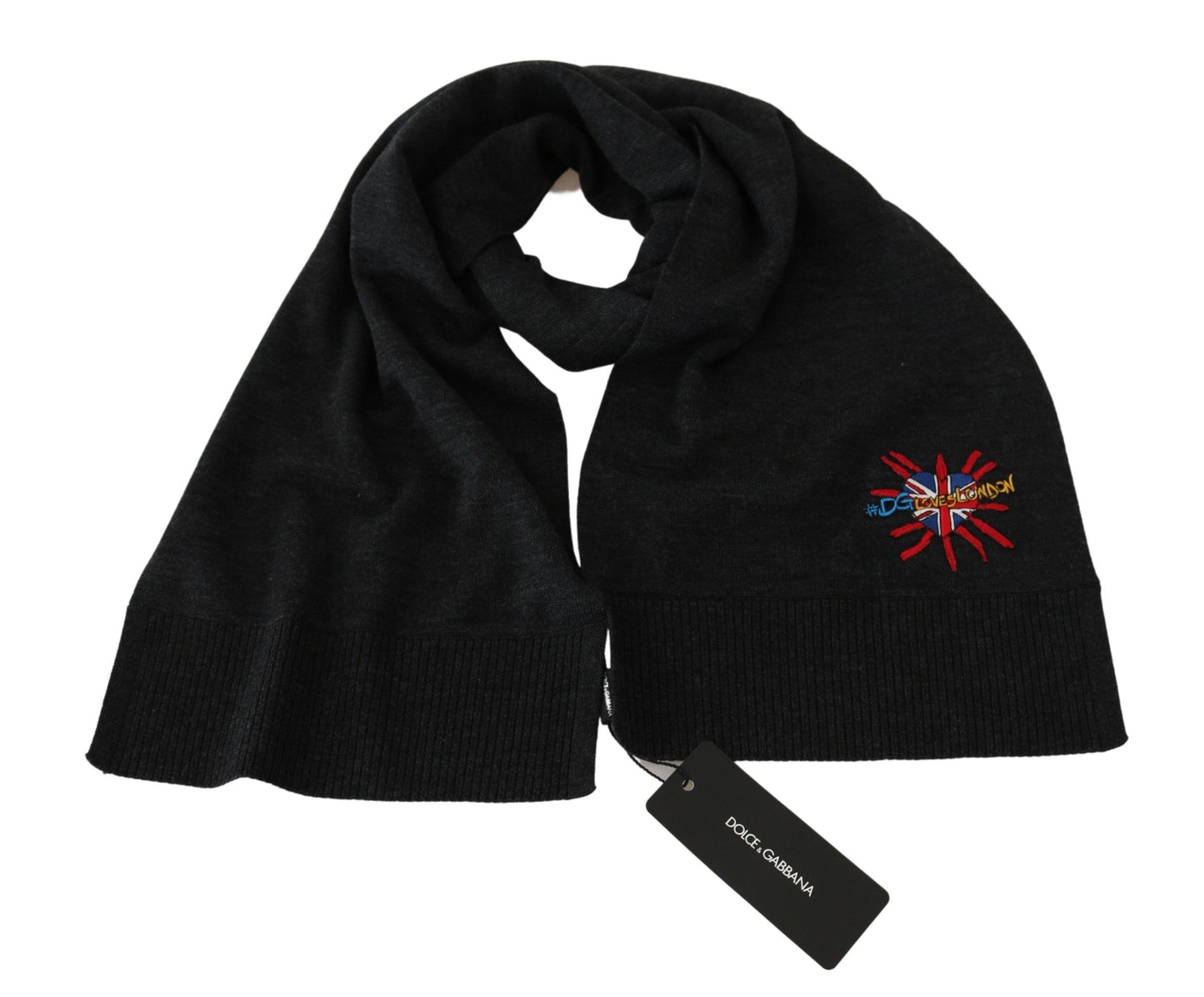  - Elegant Virgin Wool Men's Scarf with Embroidery