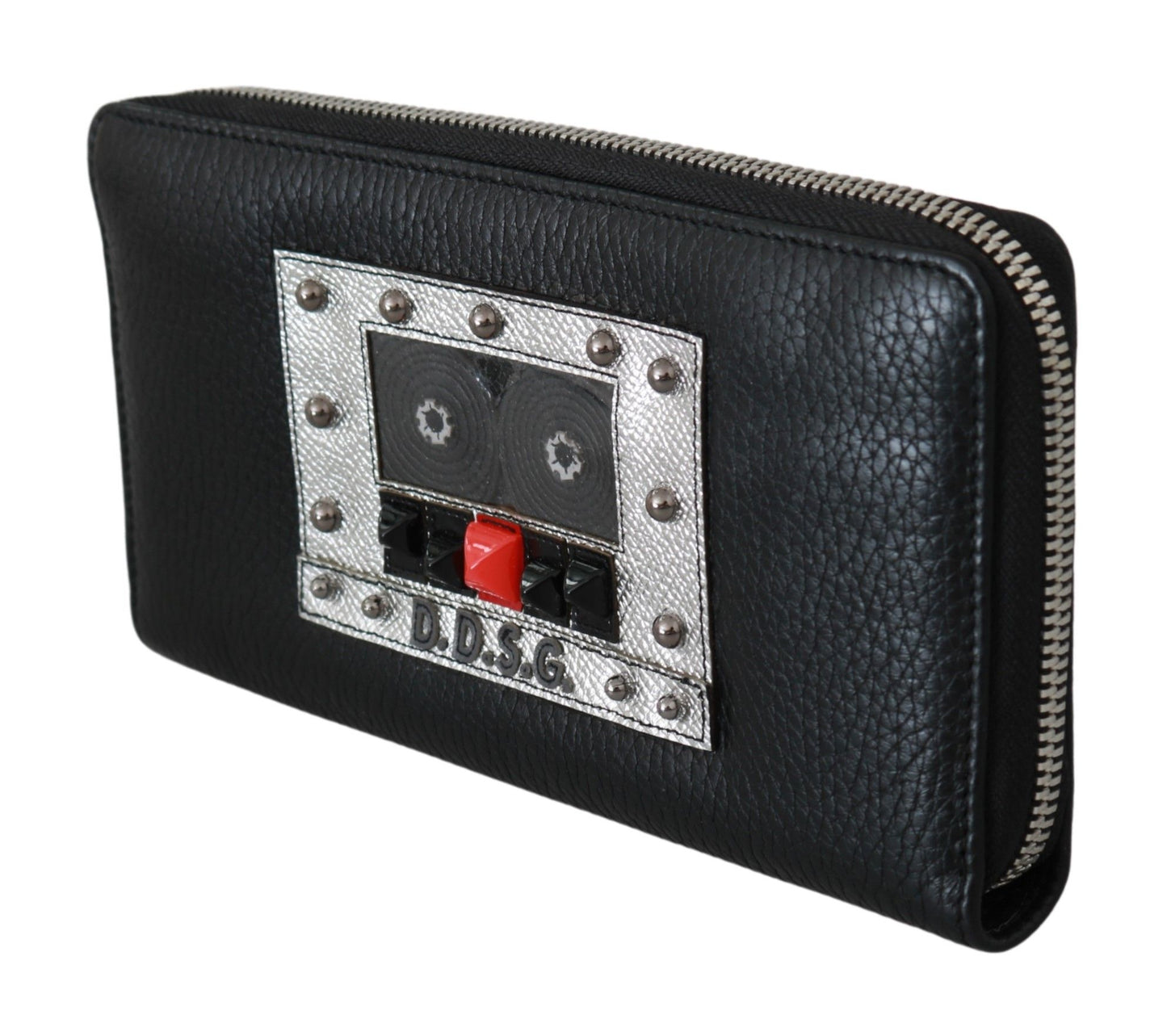  - Elegant Black Leather Zip Continental Wallet