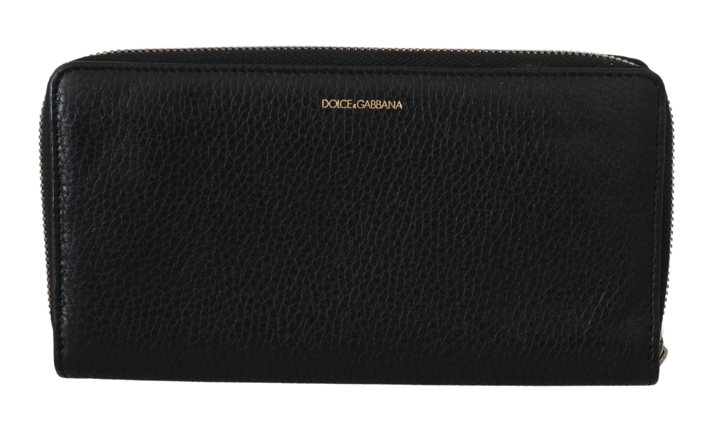 Elegant Black Leather Zip Continental Wallet - The Luxe Alliance