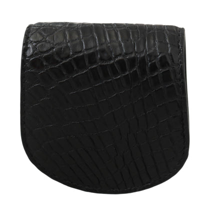  - Sleek Black Leather Coin Case Wallet