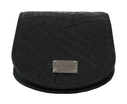  - Sleek Black Leather Coin Case Wallet