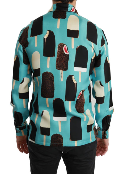  - Exclusive Silk Blend Ice-Cream Print Shirt