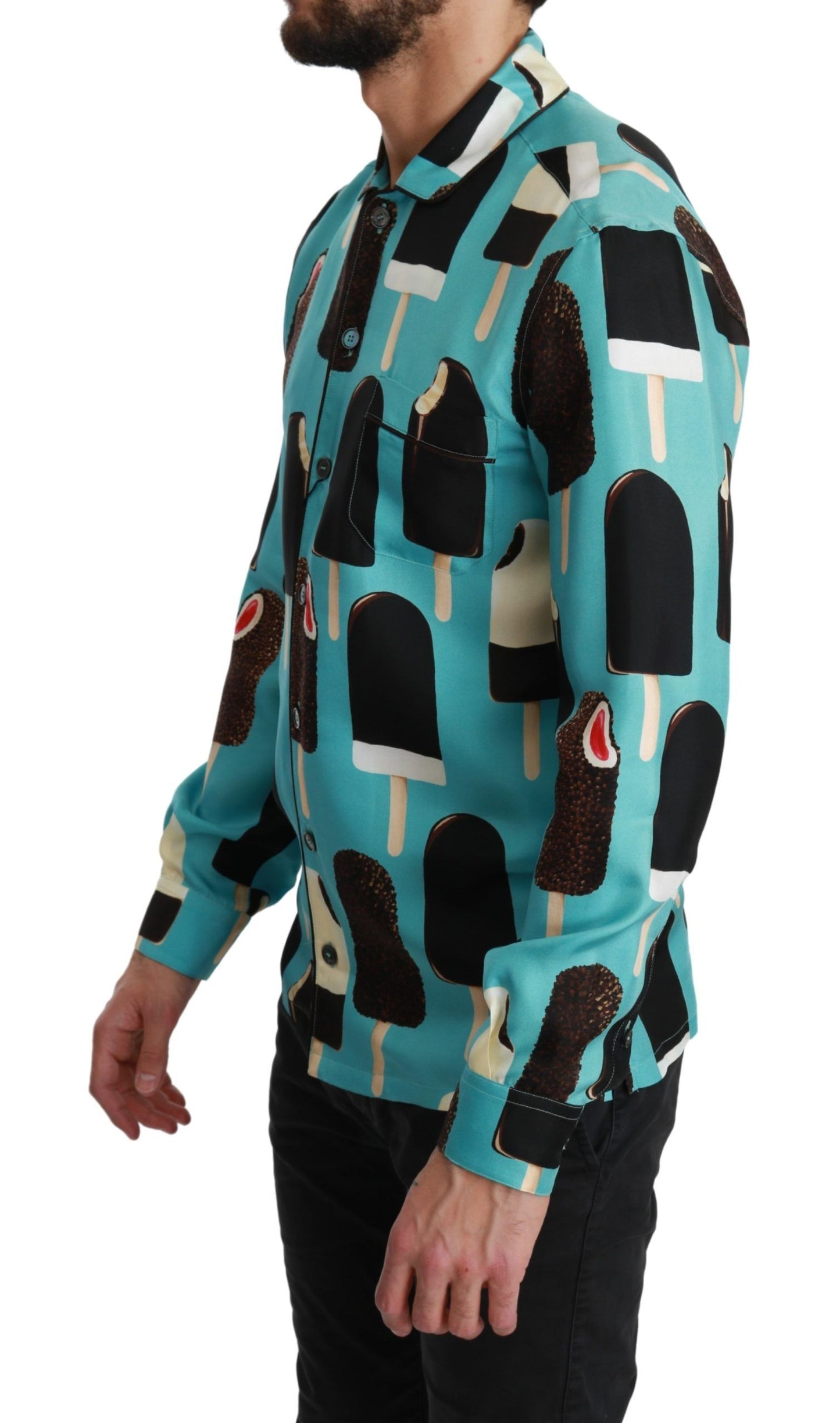  - Exclusive Silk Blend Ice-Cream Print Shirt