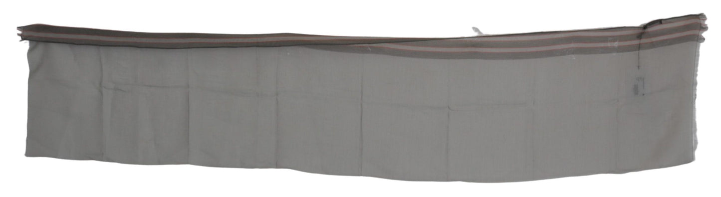  - Elegant Gray Cotton Men's Scarf