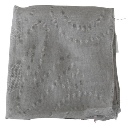  - Elegant Gray Cotton Men's Scarf