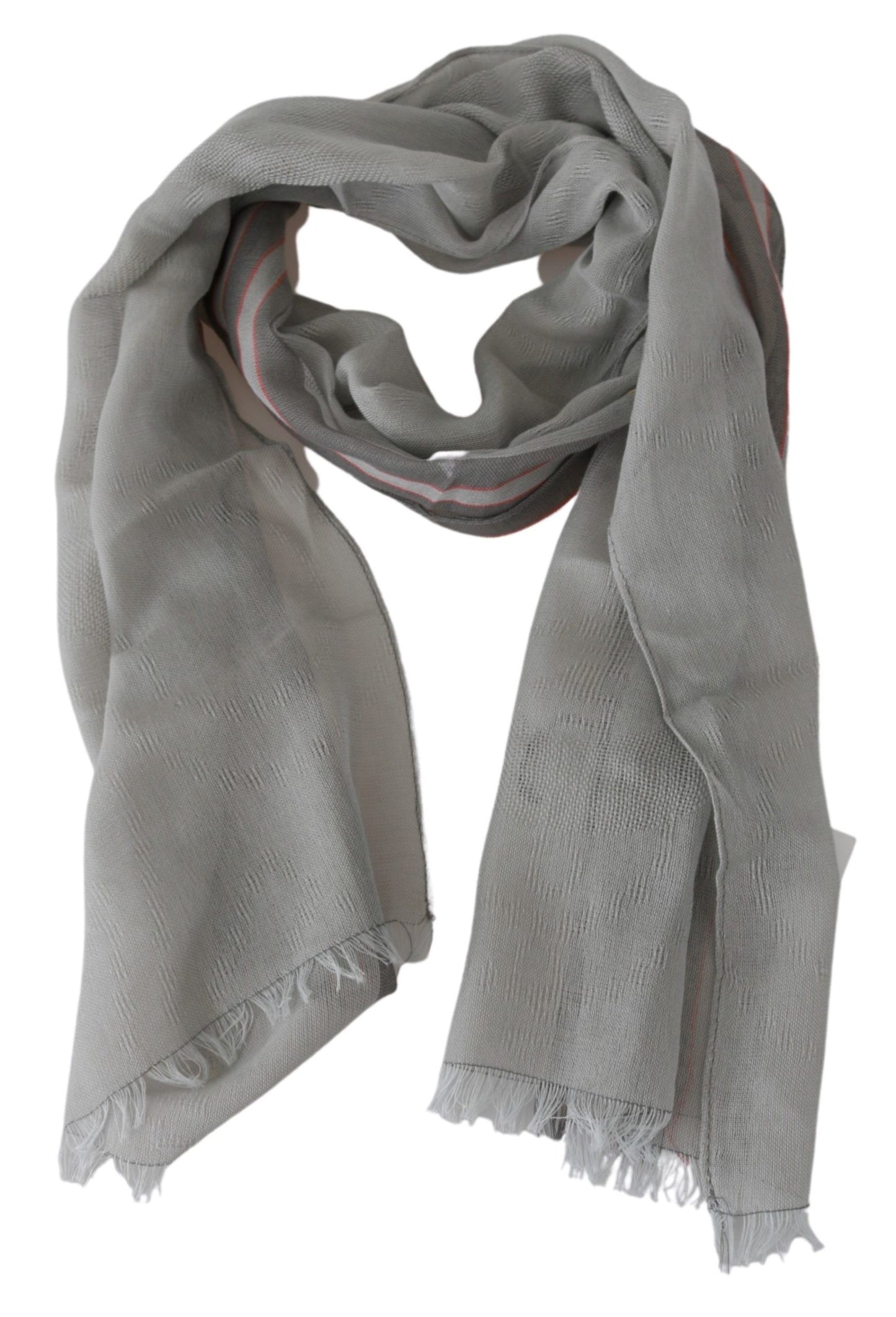  - Elegant Gray Cotton Men's Scarf