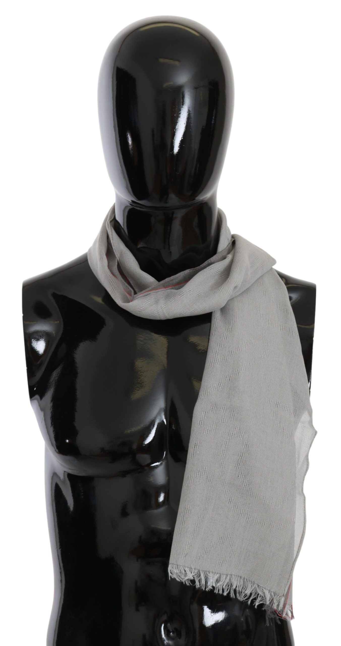  - Elegant Gray Cotton Men's Scarf